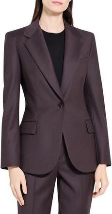 Theory Lynnia Sleek Virgin Wool Blazer in Cacao at Nordstrom Rack, Size 2