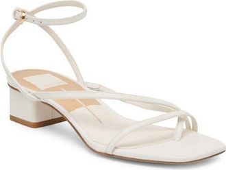 Dolce Vita Karlos Ankle Strap Sandal in True White Leather at Nordstrom, Size 6.5