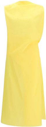 Jacquemus Yellow Boat Neck Midi Dress