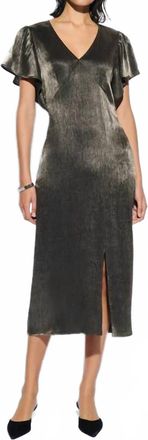 Nation Ltd Pamela Spliced Dress In Graphite Foil