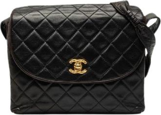 Chanel Pre-owned Matelasse Coco Mark Lambskin Shoulder Bag - Dames - Vintage Schoudertas - Zwart - ONE Size - Leer - Vintage