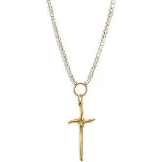 Bracha Passion Cross Necklace in Gold at Nordstrom