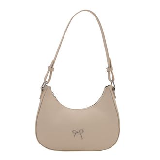 Generic Crescent Shoulder Bag PU Leather Hobo Handbag Cute Clutch Bag Trendy Tote Bag Purses Underarm Purse for Women Girls (White)