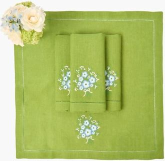 Mrs. Alice Green Floral Embroidered Linen Napkins at Nordstrom