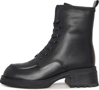 Cesare Gaspari Refined Edge Combat Boots - Dames - Veterlaarzen - Zwart - 39 EU - Leer - Schoenen
