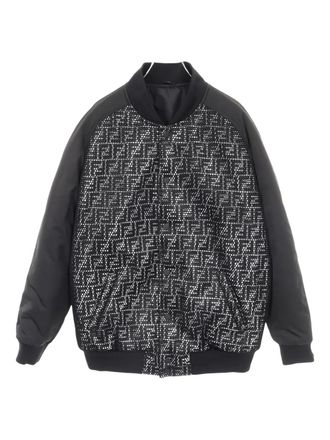 Fendi 2010s FF-pattern bomber jacket - men - Polyester - 48 - Black