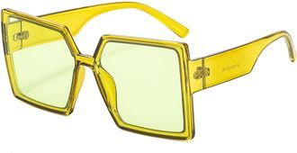 Generic Mens Square Sunglasses Outdoor Street Vacation Sunshade (Color : D, Size : Medium)