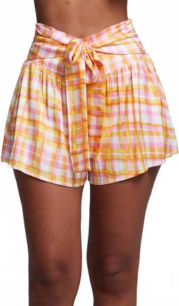 Chaser Volterra Plaid Short In Dahlia