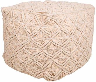 Wanderlust Deco Wanderlust Deco - Puff De Algod&oacute;n Trenzado Color Crema 45x45x40