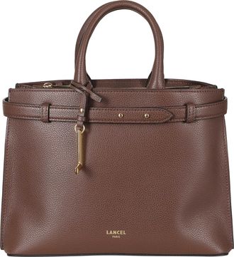 Lancel Grained Leather Tote With Structured Design And Elegant Accents