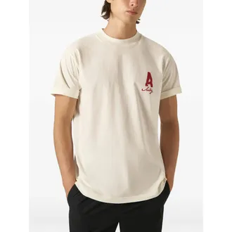 Autry Logo Water-Print Cotton T-Shirt - White