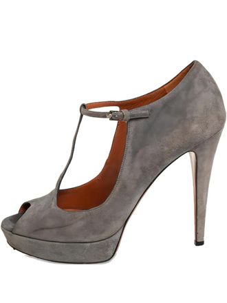 Gucci platform peep-toe pumps - Grey
