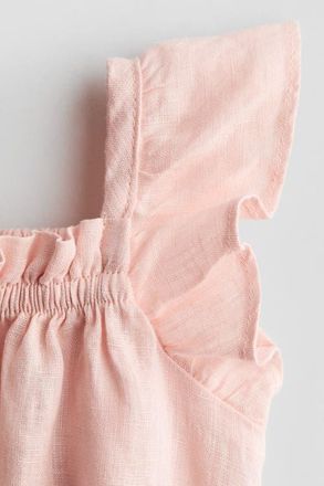 H&M Linen Romper Suit in Light Pink at Nordstrom, Size Newborn