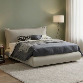 Dmora Dmora - Cama Matrimonial Dfecci, Cama Contenedor Con Tapizado De Tela Y Cabecero, 100% Made In Italy, Apertura Frontal, Adecuado Para Colch&oacute;n 160x190 