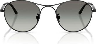 A|X Armani Exchange 50mm Round Sunglasses in Matte Black /Gradient Grey at Nordstrom