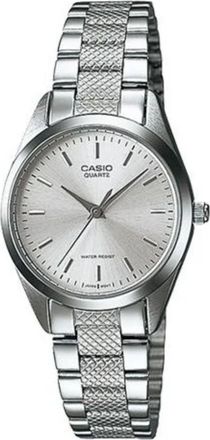 Casio Womens Classic Silver Dial Watch with Textured Stainless Steel Bracelet - LTP-1274D-7A