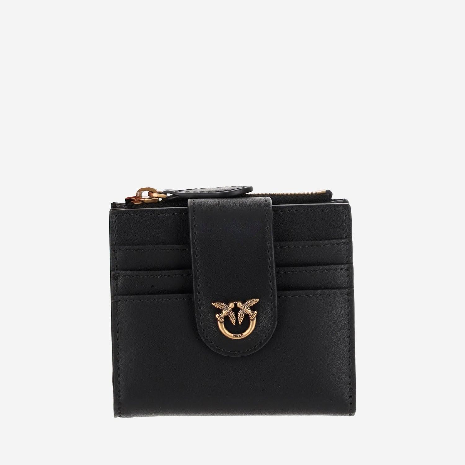 【Chloe】Alphabet black flap wallet Chloé Alphabet Wallet With Flap In Grained Leather in Black