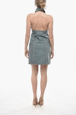 Givenchy Chemisier Halterneck in Denim Lavaggio Vintage Givenchy