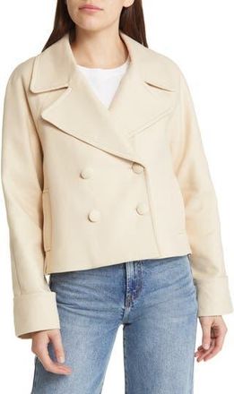 & Other Stories Double Breasted Crop Jacket in Beige at Nordstrom Rack, Size 10