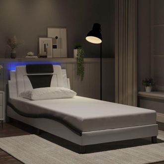 vidaXL Vidaxl - Giroletto con Luci led Bianco e Nero 100x200 cm in Similpelle