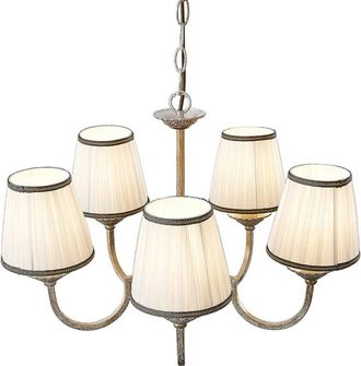 Lindby L&aacute;mpara de ara&ntilde;a de textura, tela, tejido, seda bronce