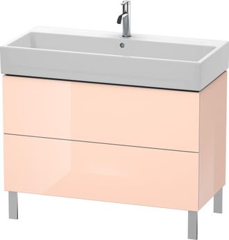 Duravit Unidad De Lavabo Duravit L-cube De Pie 98,4 X 45,9 Cm, 2 Extra&iacute;bles, Para Vero Air 235010, Color: Perla De Albaricoque Laca De Alto Brillo - Lc6778010