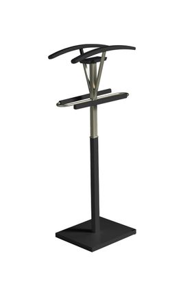 HERDASA Gal&aacute;n de noche doble de madera de haya negro 110x47x34 cm