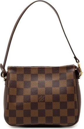 Louis Vuitton Borsa a mano Trousse Pochette in tela Damier Eb&egrave;ne 2002 - Marrone