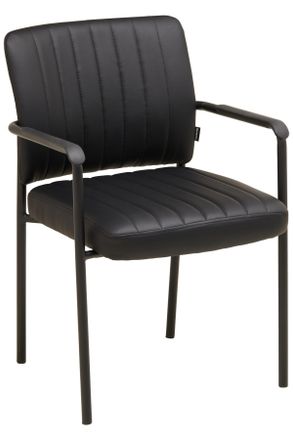 Livetastic Besucherstuhl, Schwarz, Holz, Metall, Kunststoff, Textil, Pappel, Sperrholz, Rundrohr, 56x81x63 cm, inklusive Armlehnen, B&uuml;rom&ouml;bel, B&uuml;rost&uuml;hle, Besuch