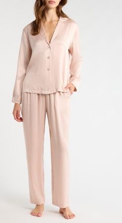 Lunya Print Washable Silk Pajamas in Delicate Pink at Nordstrom, Size X-Small