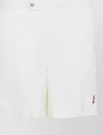 Brunello Cucinelli embroidered buttoned swim shorts side stripe