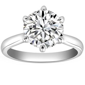 Pompeii3 VS 2 1/2CT Lab Grown Diamond 6-Prong Solitaire Engagement Ring 14k White Gold