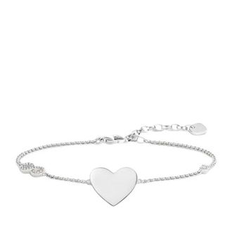 Thomas Sabo Thomas Sabo - Armband met hartvormig graveerplaatje - Dames - Accessoires - Grijs - Maat: ONE Size