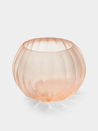 Micheluzzi Glass Bocia Rose Coste Hand-Blown Murano Glass Vase (4.5in/11cm)