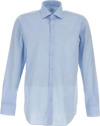Bagutta Overhemden, Heren, Blauw, M, Katoen, Casual Shirt