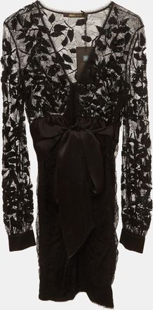 Roberto Cavalli Black Lace Short Dress