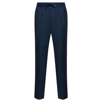 Etro Etro, Straight Trousers, male, Blue, Size: XL Wool and Linen Jogging Trousers