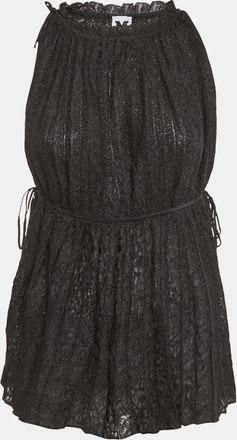 M Missoni Black Lurex Knit Gathered Sleeveless Top