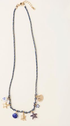 Fat Face FatFace Blue Charm Cord Necklace