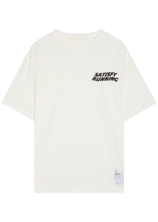 SATISFY Mothtech Distressed Cotton T-shirt - Off White - XL