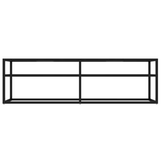 Berkfield Home TV Cabinet Transparent 140x40x40.5 cm Tempered Glass in Black