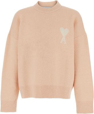Ami Truien & Vesten, Heren, Roze, L, Wol, De Coeur Crew Neck Sweater