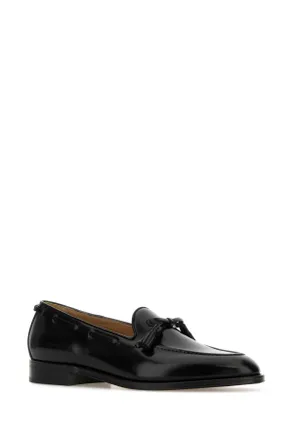 Valentino Garavani Mens Black Leather Bowshire Loafers Nero Mocassini