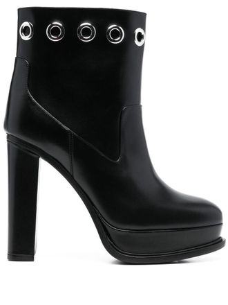 Alexander McQueen Black Leather Boots