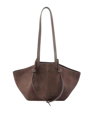 Yuzefi Yuzefi brown suede mochi shoulder bag