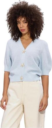Notre-V Nv-Hidy Gebreide Trui - Dames - Vesten - Blauw - 2XL - Truien & Vesten