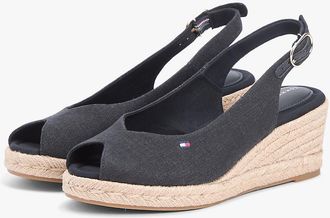 Tommy Hilfiger Womens Slingback Wedge Espadrille Sandal - Black - US 8.5 / EU 39