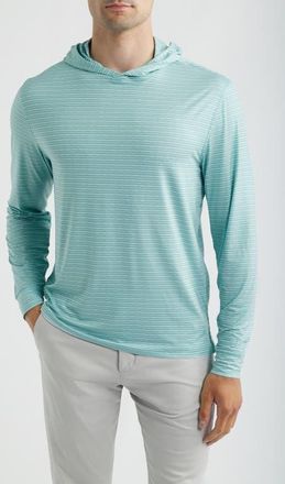 Johnnie-O Talon Stripe UPF 50+ Hoodie in Sublime at Nordstrom, Size Xx-Large