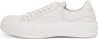 Alexander McQueen Deck Lace Up Plimsoll Sneakers Cream White 705201WIAB69065