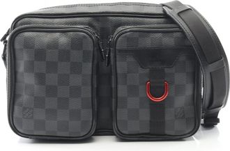 Louis Vuitton Gray Damier Graphite Leather Shoulder Bag (Pre-Owned)